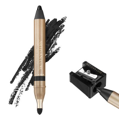 Artisan L&#39;uxe Beauty Velvet Jumbo Eyeliner Pencil - Smokey Eyes in 3 Minutes - Water-Proof, Smudge-Proof, Long-Lasting - Age-Defying Essential Oils - Midnight (Shade: Black)