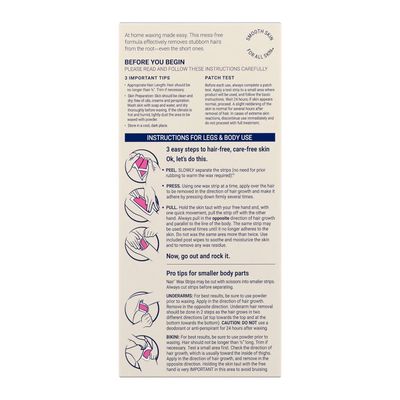 Nair Hair Remover Wax Ready-Strips 40 Count Legs/Body (2 Pack)