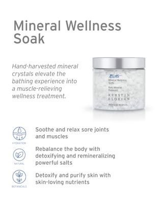 Kerstin Florian Mineral Wellness Soak with Magnesium | Concentrated Bath and Shower Salts to Sooth &amp; Relieve Tired Muscles | Natural Minerals Detoxify The Body &amp; Soften Skin (16 fl oz)