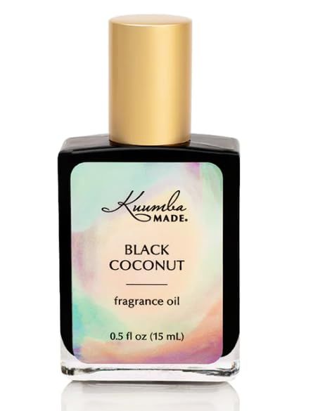 Kuumba Made Black Coconut Fragrance Oil | 0.5 Fl Oz | Notes of Coconut, Dark Chocolate and Roasted Almond | Clean, Long-Lasting Scent | Alcohol Free | Roll On Perfume