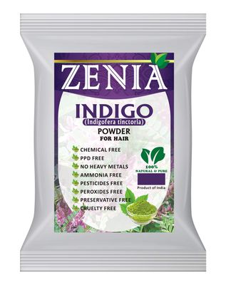 Zenia Indigo Powder Hair &amp; Beard Color | 200 Grams (7 ounce) | Natural Plant-Based Dye for Black Tint | Preservative-Free