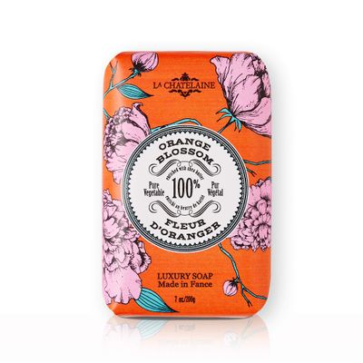 La Chatelaine Luxury Bar Soap | Natural Shea Formula (Orange Blossom, 7 oz)