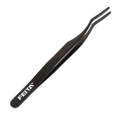 False Eyelash Applicator - FEITA Professional Curved Eyelashes Extension Tweezer for Easy Lashes Application and Removal - Black - 1Pc