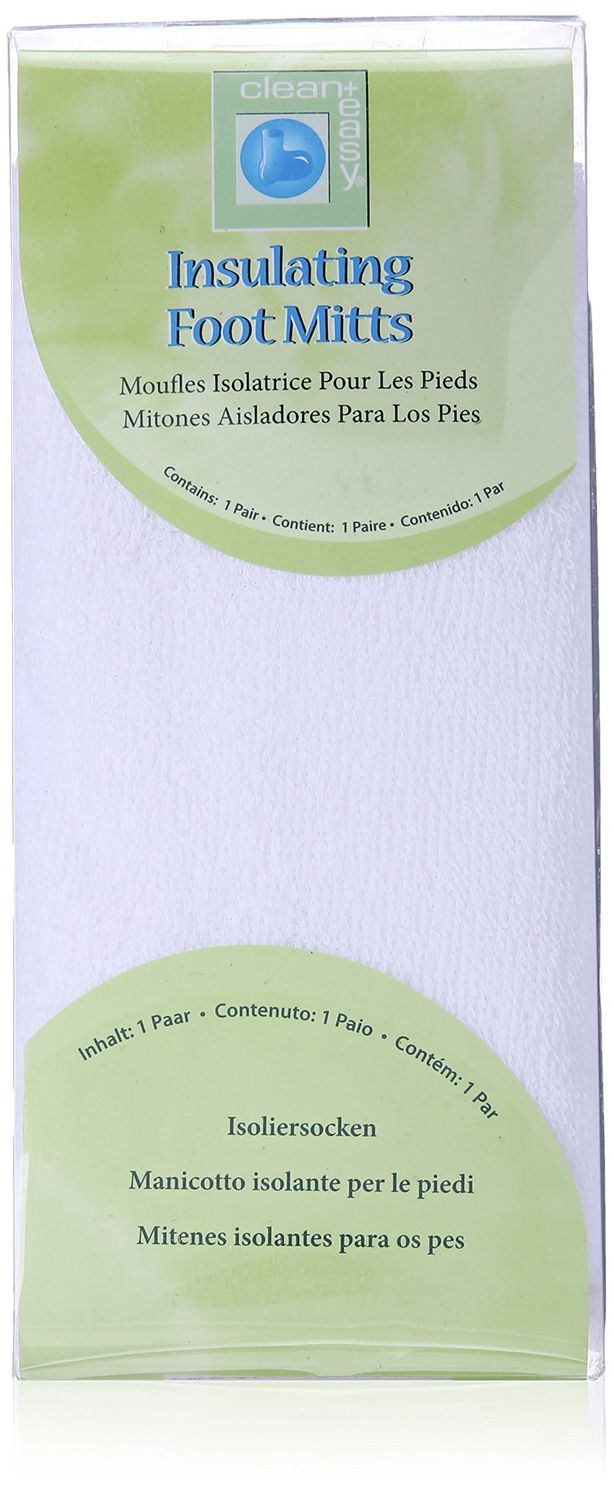 Clean + Easy Insulating Foot Mitts, Terry Cloth Thermal Booties for Paraffin Treatment and Home DIY Spa, Soothes Cracked Heels, Made of 100% Cotton, One Size fits all, Washable and Easy to Use, 1 pair