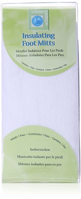 Clean + Easy Insulating Foot Mitts, Terry Cloth Thermal Booties for Paraffin Treatment and Home DIY Spa, Soothes Cracked Heels, Made of 100% Cotton, One Size fits all, Washable and Easy to Use, 1 pair