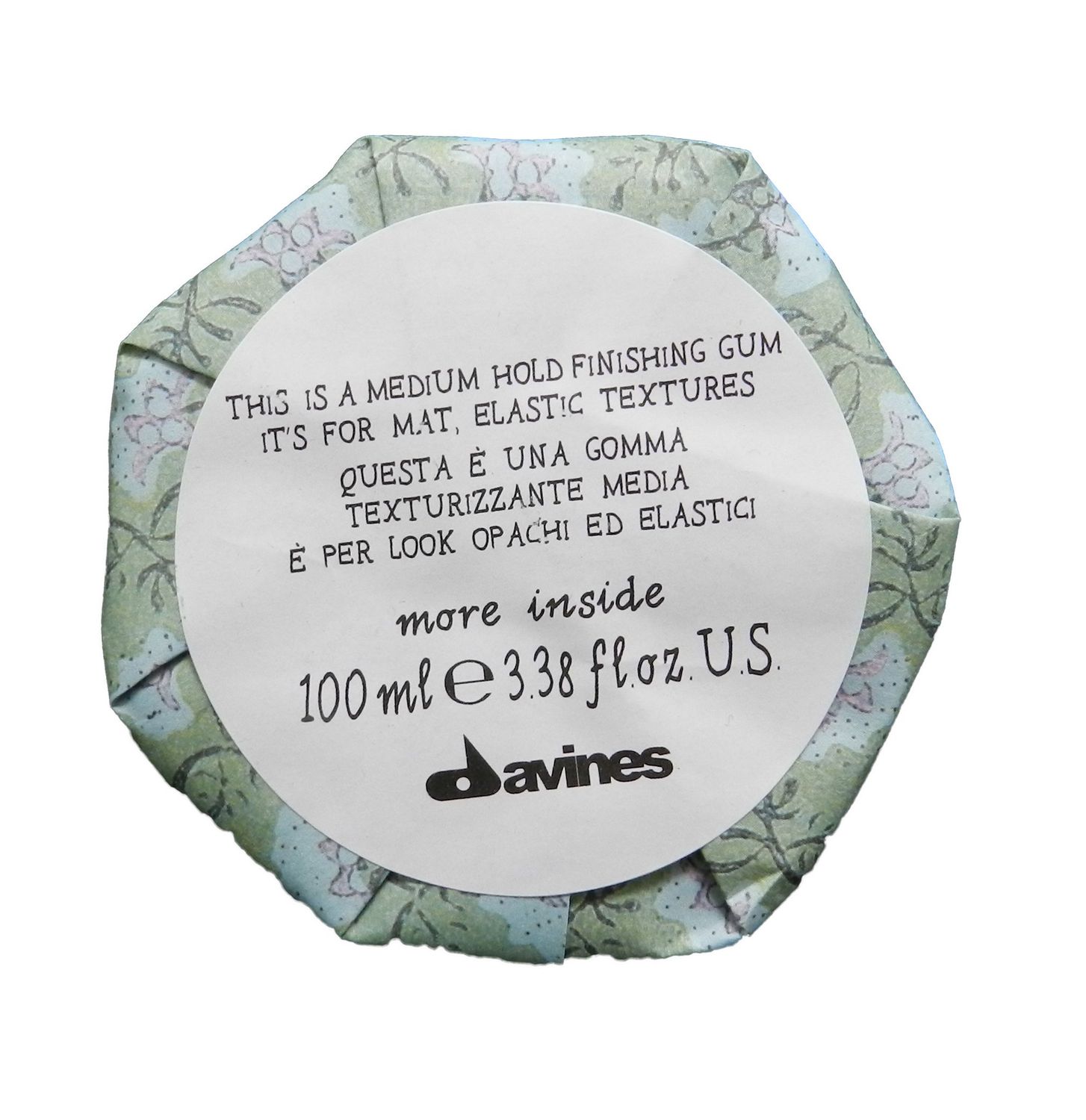 Davines This Is A Medium Hold Finishing Gum, Residue-Free Lightweight And Workable Finish For A Texturized And Sleek Style, 2.69 oz