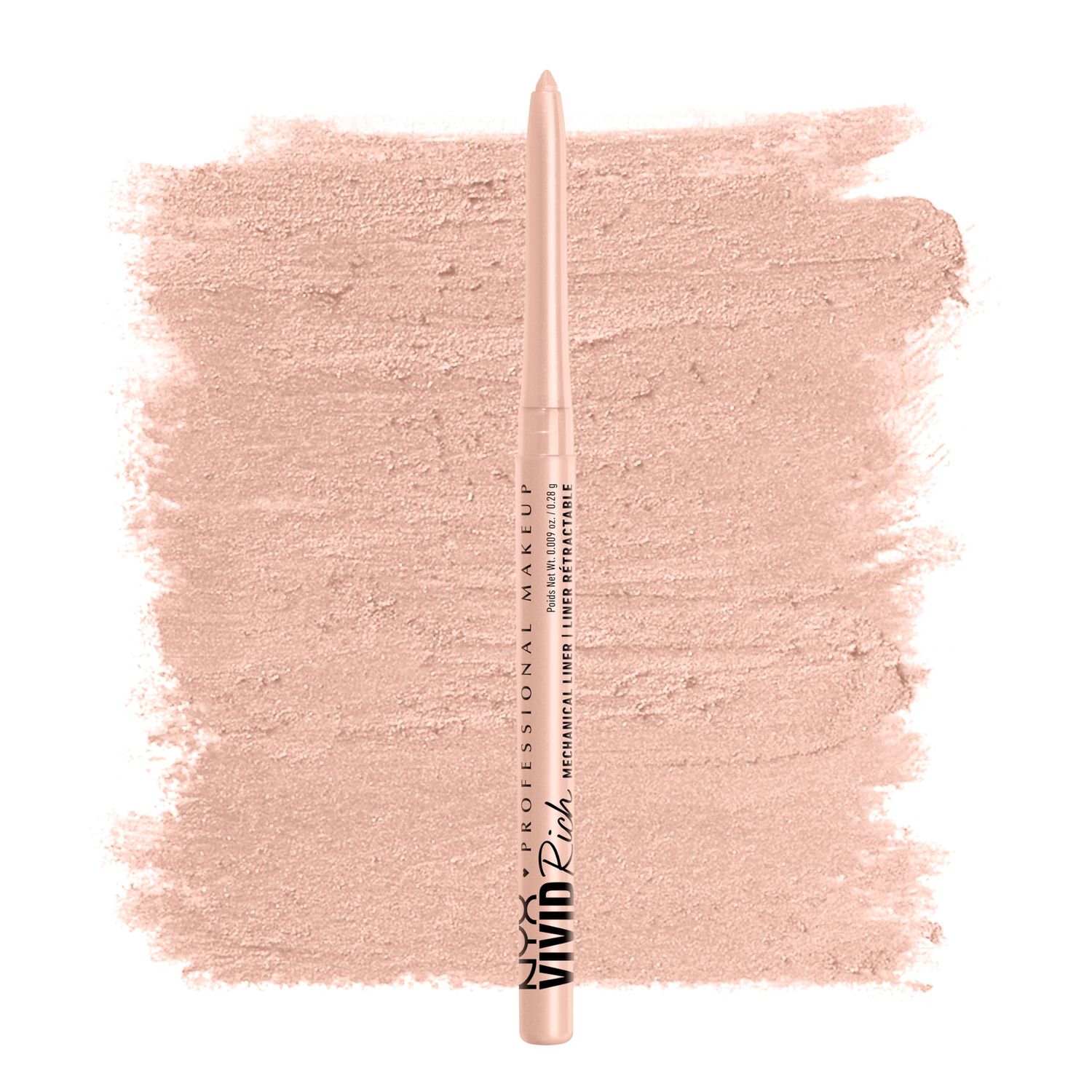 NYX PROFESSIONAL MAKEUP Mechanical Eye Pencil, Vivid Rich Mechanical, Creamy Retractable Eyeliner - Quartz Queen, White Eyeliner