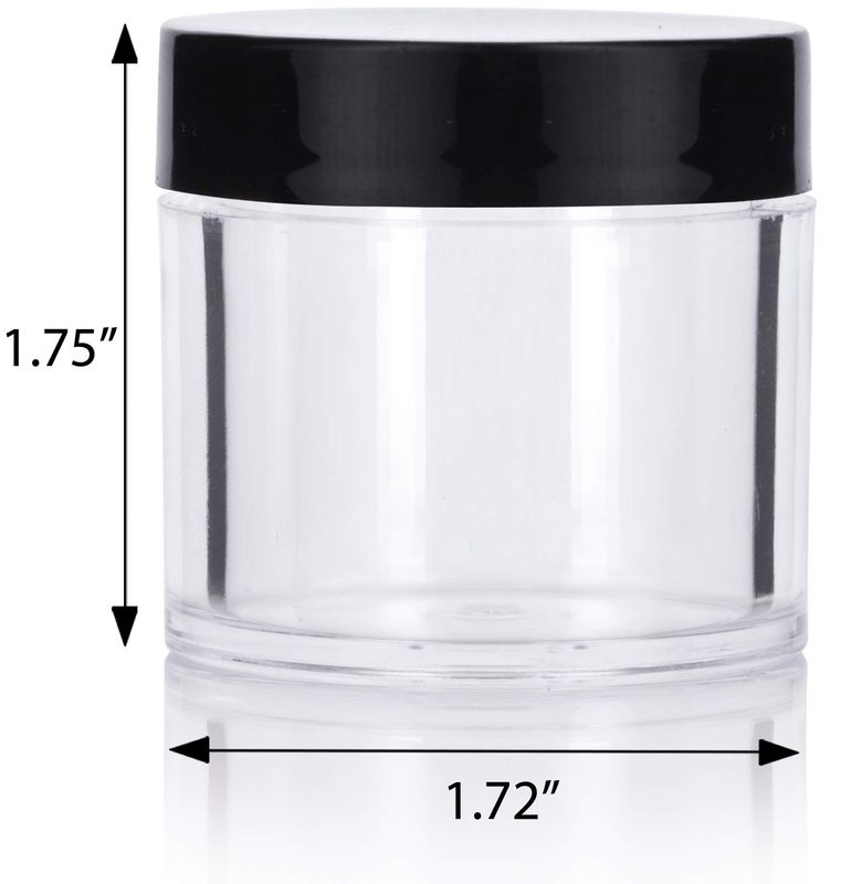 1 oz / 30 ml Clear Thick Wall Acrylic Travel Refillable Jar (12 pack) Samples, Balms, Makeup and Cosmetics, Salves