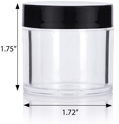 1 oz / 30 ml Clear Thick Wall Acrylic Travel Refillable Jar (12 pack) Samples, Balms, Makeup and Cosmetics, Salves
