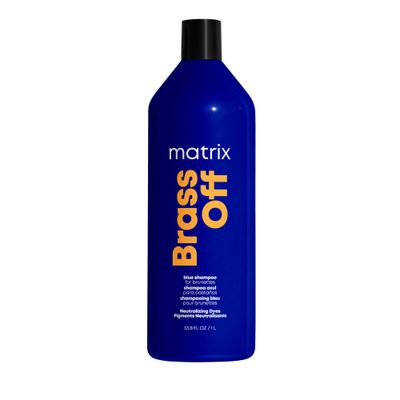Matrix Brass Off Blue Shampoo | Color Depositing | Refreshes Hair &amp; Neutralizes Brassy Tones | For Lightened Brunettes or Dark Blondes | For Color Treated Hair | Salon Shampoo