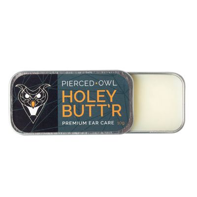 Pierced Owl Holey Butt&#39;r Premium Stretched Ear Lobe Cream, Vegan, 10g / .35 ounce