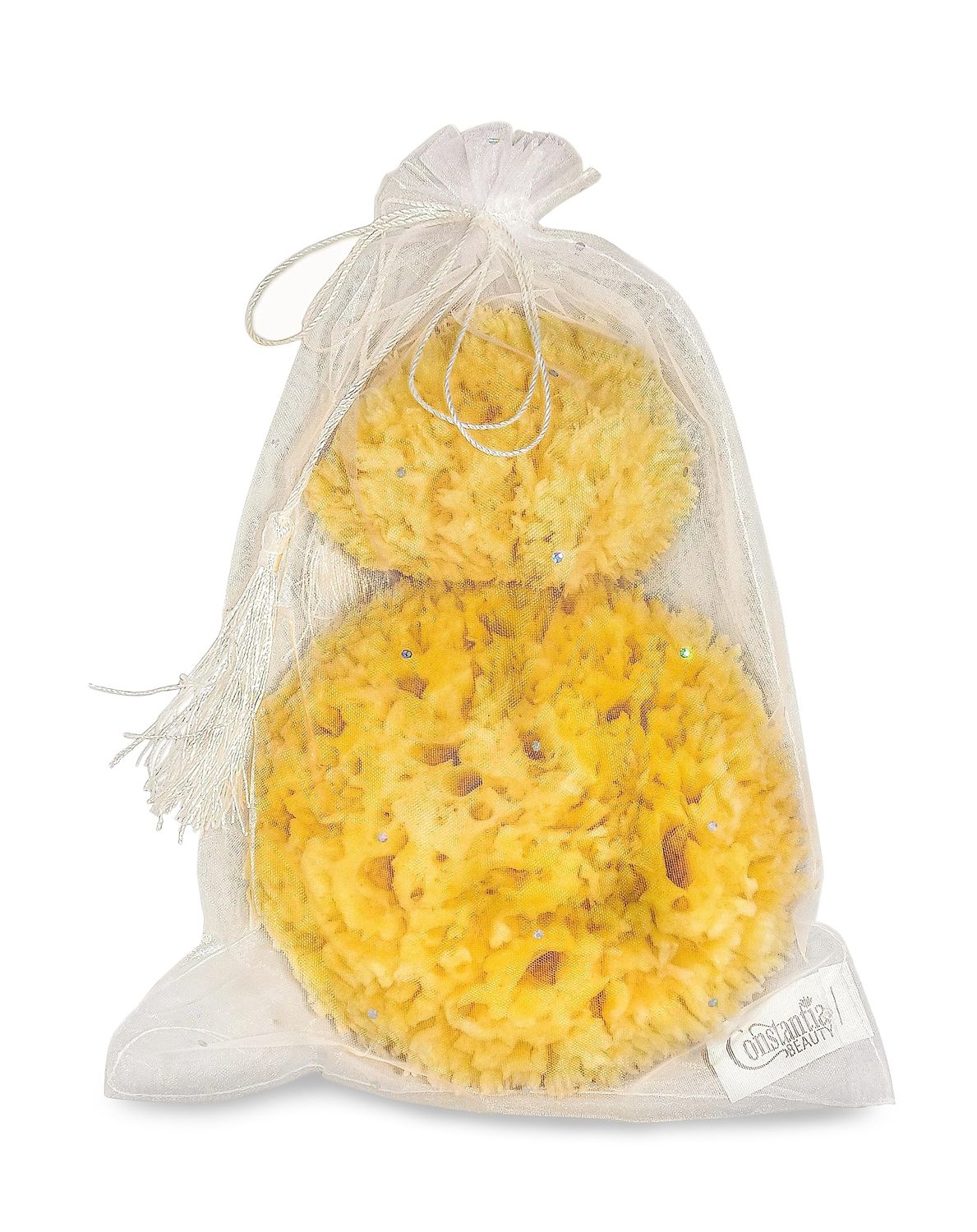 Premium Natural Sea Wool Sponges - 2 Soft Real Sponges 6"-7" (Large) &amp; 3"- 4" (Medium); Perfect Luxury Gift for Bath, Shower and Cosmetic Facial Cleansing by Constantia Beauty