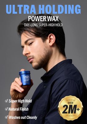 DASHU Ultra Holding Power Men Hair Wax Strong Hold | Long Lasting &amp; Easy to Wash Edge Control Hair Styling Wax w/Collagen &amp; Argan Oil 3.38 fl oz