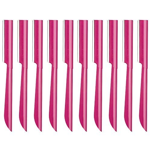 Miss Gorgeous London Eyebrow Razor, Eyebrow Razor Shaper for Men and Women, Grooming Shavers (red-10pcs)