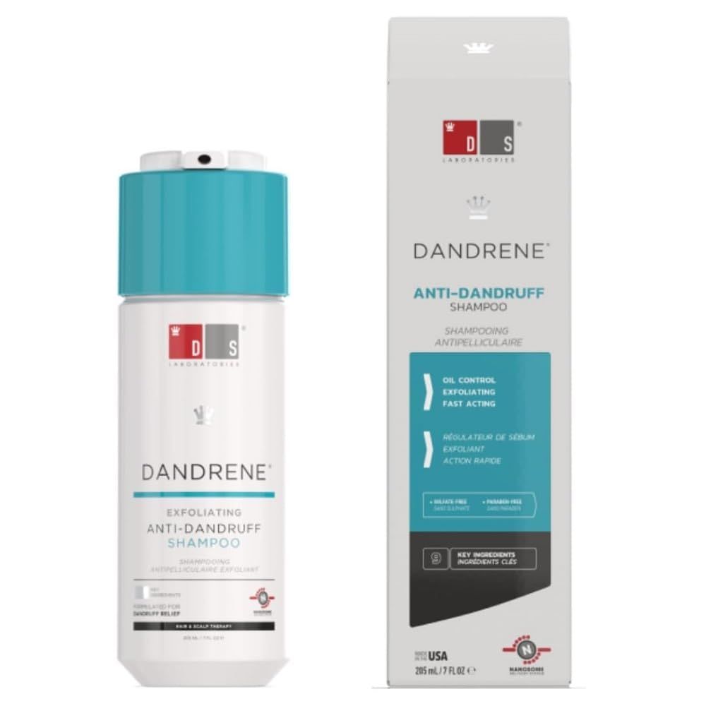 DS Laboratories Dandrene Anti Dandruff Shampoo - Exfoliating Shampoo for Dry Itchy Scalp, Dandruff Scalp Treatment, Seborrheic Dermatitis &amp; Psoriasis