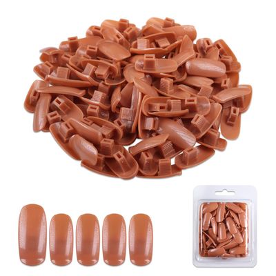 PANA USA Training Practice Tips - False Fake Nail Tips for Nail Manicure DIY Tech Nails Model Art Tools (Brown Tips)