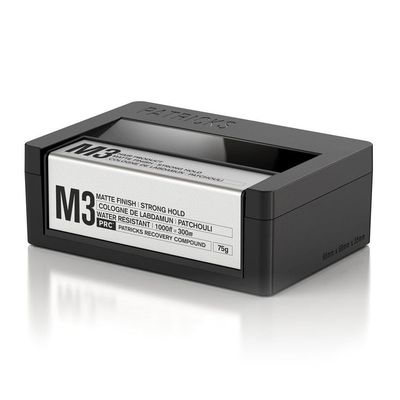 PATRICKS | M3 Matte Pomade | Strong Hold Styling Product for Men | Thickening Paste | For Coarse to Thick Hair Control | Water Resistant | Travel Size | 75g