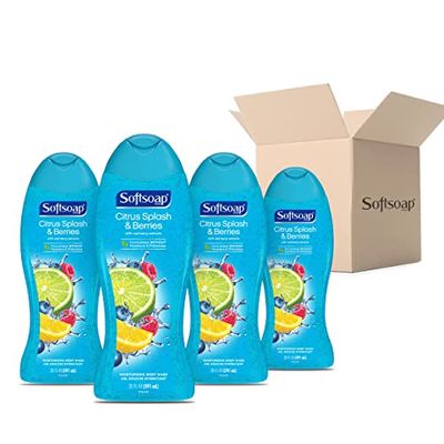 Softsoap Moisturizing Body Wash, Citrus Splash &amp; Berries, 591 mL (Pack of 4)
