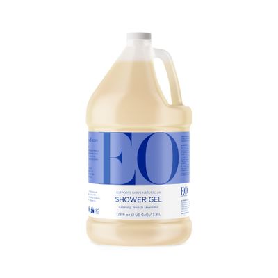 EO Shower Gel Body Wash Refill, 1 Gallon, French Lavender, Organic Plant-Based Skin Conditioning Cleanser with Pure Essentials Oils