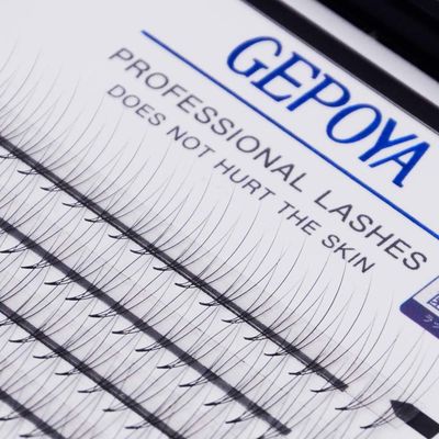 Cluster Lashes 3D Pre-made Volume Eyelashes Extensions GEPOYA Professional Individua Lashes 0.07mm Thickness B Curl Fan Lash Extensions(3D) (11mm)
