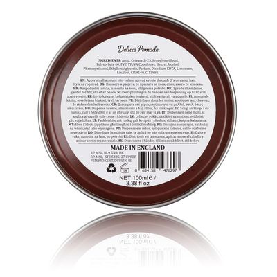 Deluxe Pomade By Dapper Dan, Medium Hold Medium Shine, No Greasiness Or Flakiness, Citrus &amp; Vanilla Fragrance 100ml
