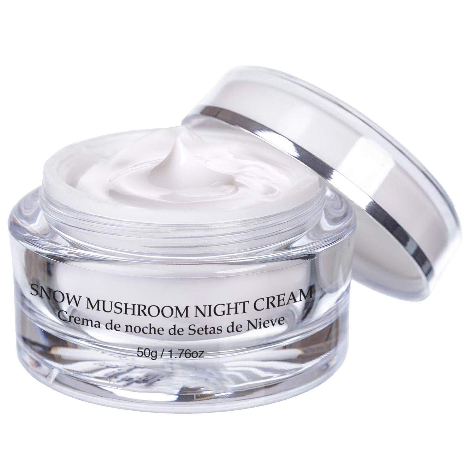 VIVO Per Lei Snow Mushroom &amp; Peony Night Moisturizer - Anti Wrinkle Cream for Sensitive Skin - Anti Aging Night Cream with Shea Butter &amp; Collagen - Paraben Free Moisturizer for Skin Woes - 50g