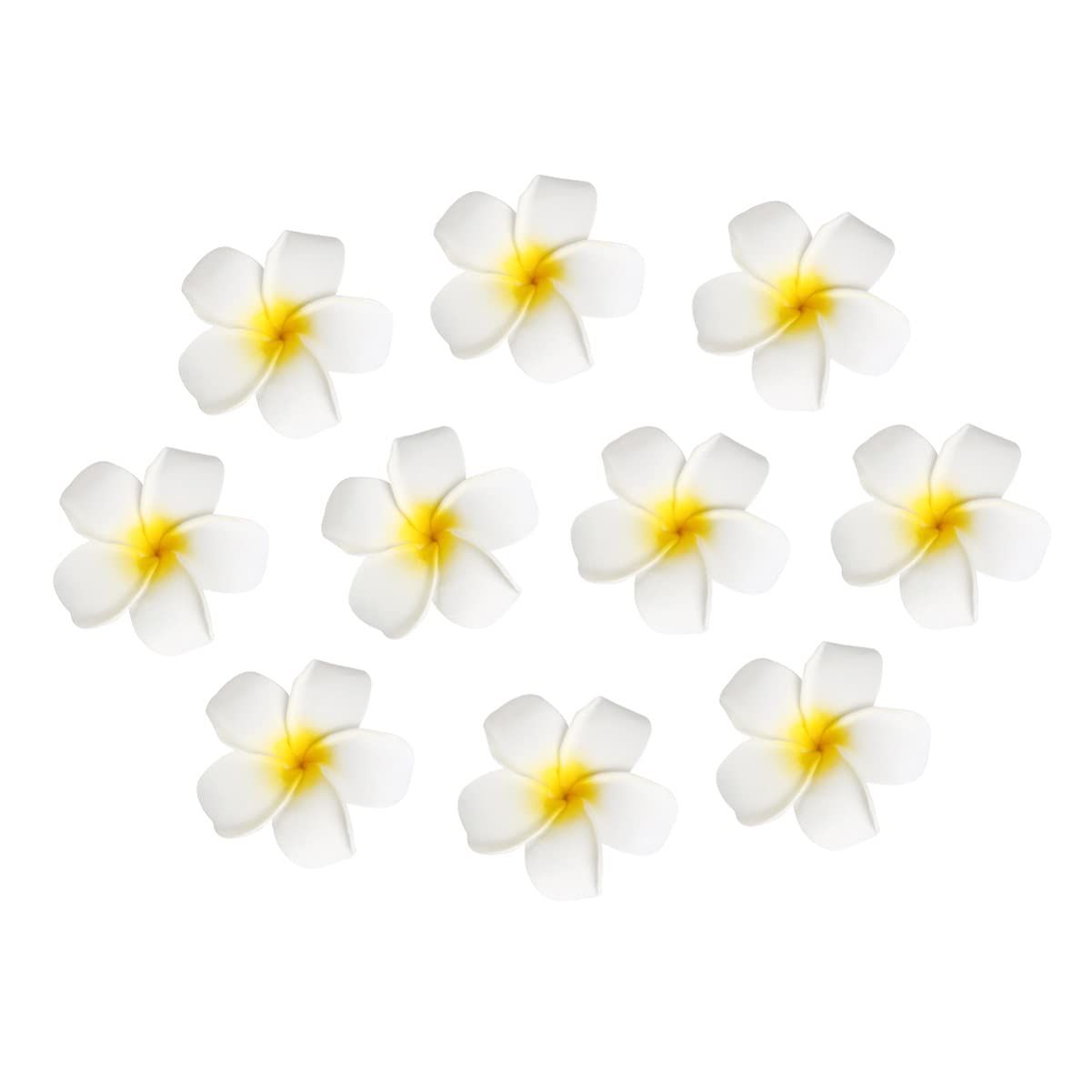 Women&#39;s Hawaiian Plumeria Flower Hair Clip Wedding Bridal Hairpin Barrette Hair Accessories - 10 Pieces