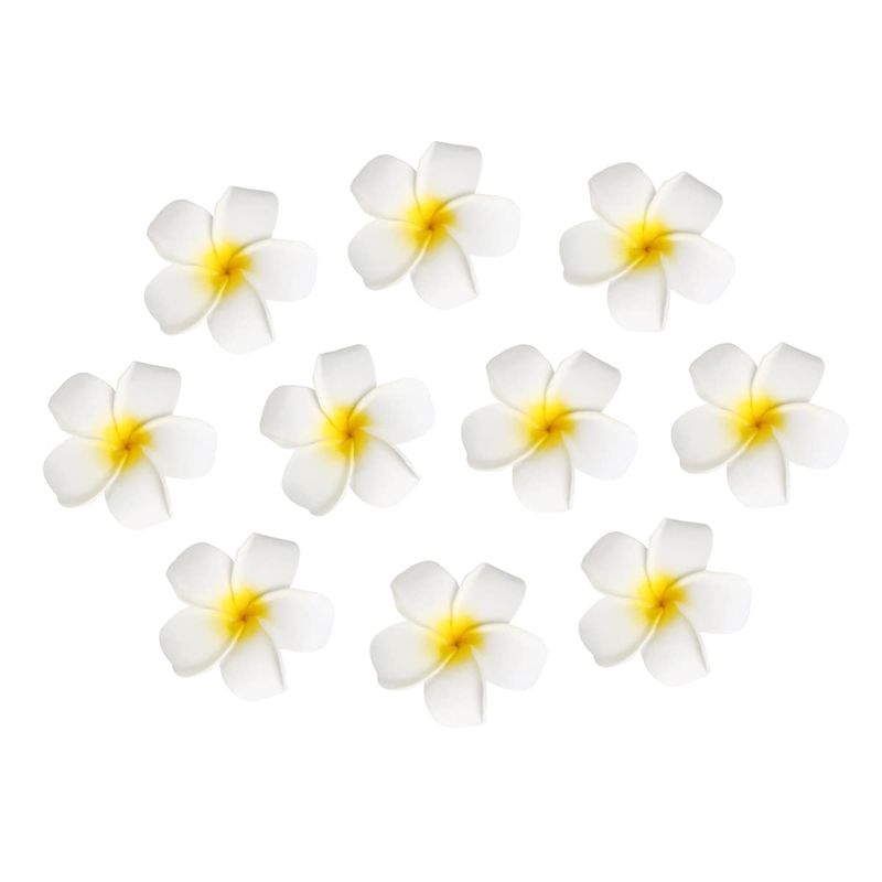 Women's Hawaiian Plumeria Flower Hair Clip Wedding Bridal Hairpin Barrette Hair Accessories - 10 Pieces