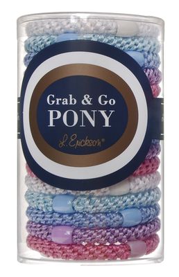 L. Erickson Grab &amp; Go Pony Tube - Pastel - 15 Pack Ponytail Holder Hair Ties