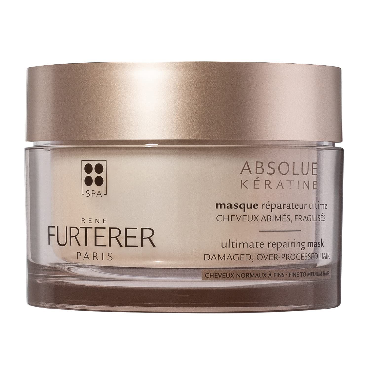 Rene Furterer Absolue Keratine Ultimate Regenerating Mask for Damaged, Over-Processed Hair, Fine to Medium Hair 6.7 oz.