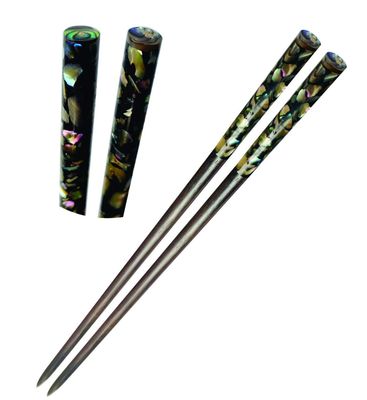 Wooden Hair chopsticks, The Head of Top Inlay with Mother of Pearl by Hand, Decorative Wooden Hair Sticks, Vintage Hair Chopsticks for Women, Natural Color, Unique Gift for Mother&#39;s day (Style 3)