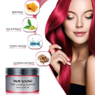 Red Hair Wax Color, SOVONCARE Temporary Dye Wax Natural Hairstyle Cream Hair Pomades for Women &amp; Men Party Cosplay Halloween Date 4.23 oz (Red)