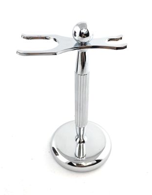G.B.S Brush and Razor Stand - Lined Chrome Shaving Stand - Stylish and Unbreakable Stand Best for Your Bathroom Everyday Grooming