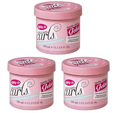 Dippity Do Girls with Curls Light Hold Gelee - Shape, Smoothe &amp; Separate Your Curls - Formulated with Aloe, Vitamin E &amp; Wheat Protein for Frizz-Free &amp; Never Crunchy Curls - 340 mL/11.5 fl oz - 3 Pack