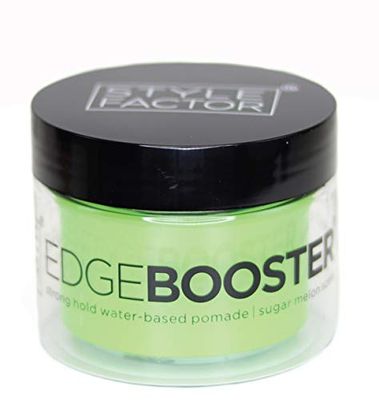 Style Factor EDGE BOOSTER Strong Hold Water Base Pomade- Excellent for Taming Edges &amp; Braiding Hair (Sugar Melon, 3.38oz)
