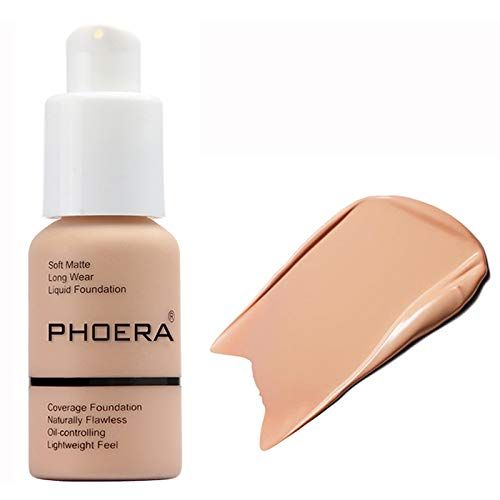 58g PHOERA Foundation Full Coverage Foundation Flawless Concealer Foundation Matte Oil Control Concealer Long Lasting Moisturizing Base Liquid Cover Cream Colour Changing Foundation for women&amp;girls