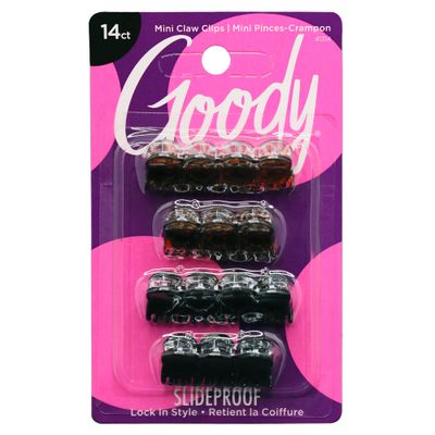 Goody Classics Mini Claw Clips - 42-Pack, Assorted Colors - For All Hair Types - Great for Easily Pulling Up Your Hair - Pain-Free Hair Accessories for Women, Men, Boys and Girls