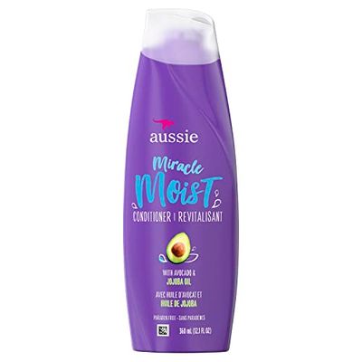 Aussie Paraben-Free Miracle Moist Conditioner w/Avocado &amp; Jojoba Oil For Dry Hair, 12.1 fl oz