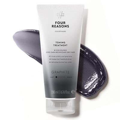 FOUR REASONS Color Mask - Graphite - (27 Colors) Toning Treatment, Color Depositing Conditioner, Tone &amp; Enhance Color-Treated Hair - Semi Permanent Hair Dye, Vegan and Cruelty-Free, 6.76 fl oz