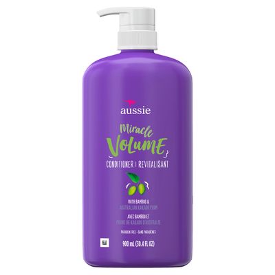 Aussie Miracle Volume Conditioner with Plum &amp; Bamboo for Fine Hair, 30.4 Fluid Ounce (Pack of 4)