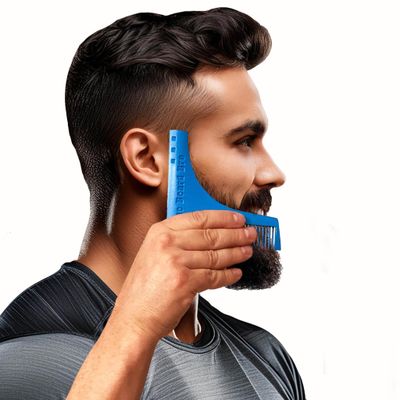 The Beard Bro- 7 Tools in 1 Professional Beard Shaping Tool For Perfect Lines and Symmetry- THE FIRST &amp; ORIGINAL
