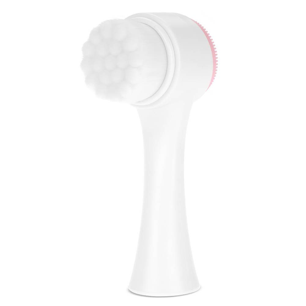 Exfoliating Face Brush, 3D Double Facial Cleansing Brush Exfoliating Grease Removal Massage Tool ()