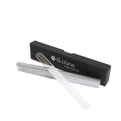 G.Liane Crystal Glass Nail File Professional Double Sided Etched Crystal Nail File Set for Nail Art &amp; Nail Care Alternative to Metal Nail Files Emery Boards &amp; Buffer (Clear Round)