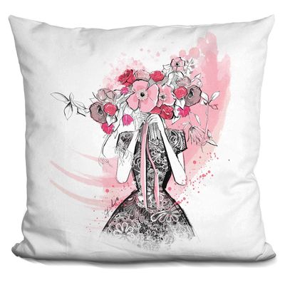 LiLiPi Flirting in Floral Decorative Accent Throw Pillow