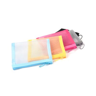 patu Mini Zipper Mesh Bags, 4&quot; x 5&quot;, Size S / A7, 5 Pieces, Beauty Makeup Lipstick Cosmetic Accessories Organizer, Small Travel Kit Storage Pouch, Assorted Colors