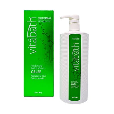 Vitabath Original Spring Green Moisturizing Bath &amp; Shower Gel Wash Intoxicating Botanical Skin Rejuvenation, Hydrating Dry Skincare, Body Cleanser &amp; Foaming Gelee - 32 oz