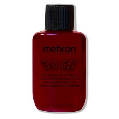 Mehron Makeup 3-D Gel | Gelatin Special Effects Makeup | Halloween FX Makeup &amp; Scarring Gel | Fake Skin for Stage, Screen, Theater, Cosplay, and Halloween (.5 oz) (Blood Red)