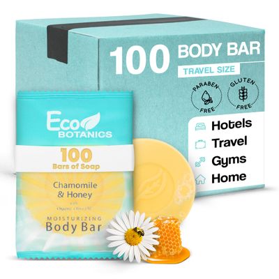 Eco Botanics Travel-Size Hotel Body Bar Soap, 0.89 oz (Case of 100)