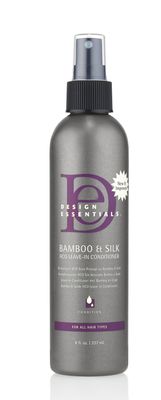 Design Essentials Natural Bamboo &amp; Silk HCO Strengthening Leave-In Conditioner For All Hair Types - 8 Oz