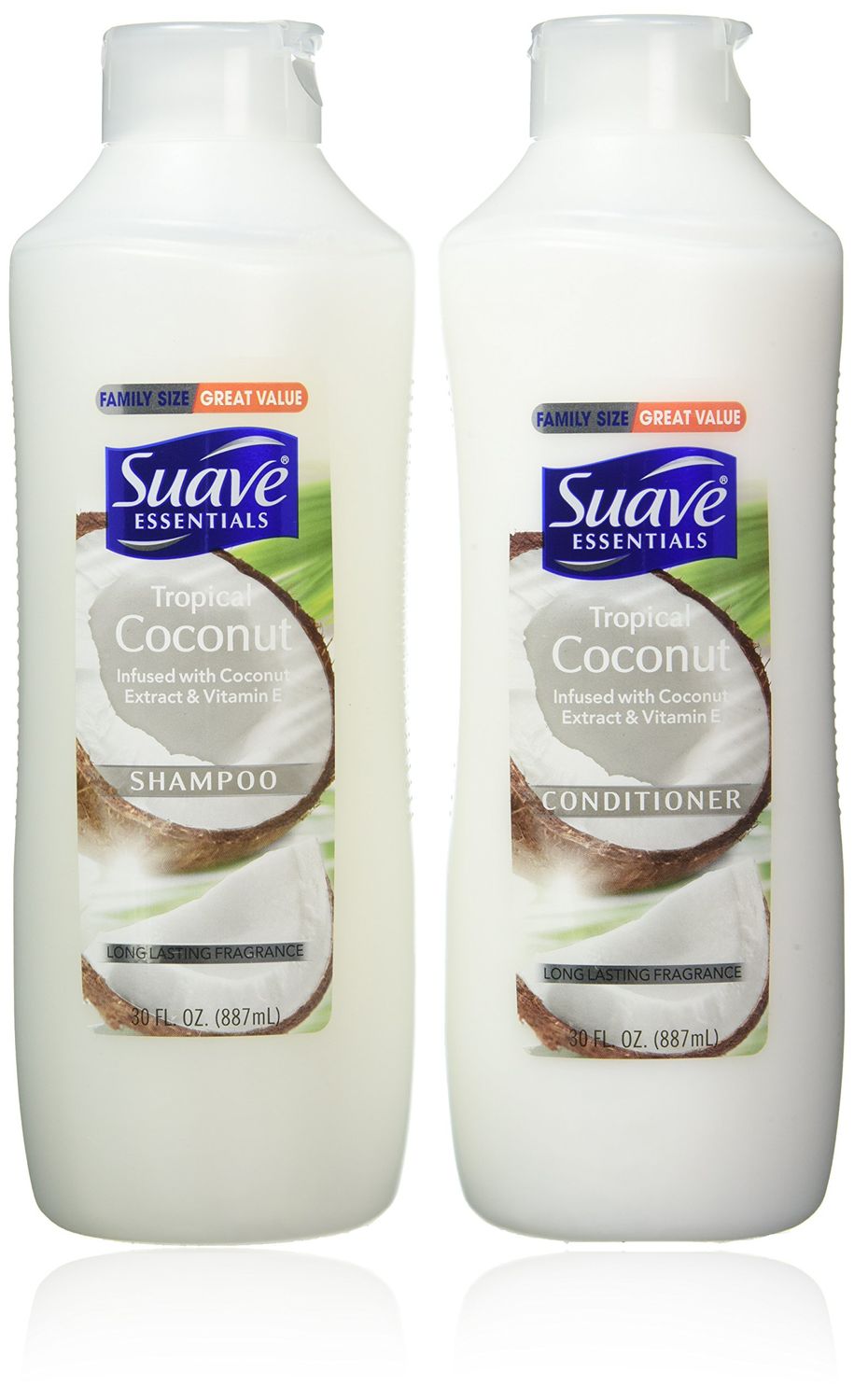 Suave Essentials Shampoo &amp; Conditioner Set, Tropical Coconut, 30 Ounce Each
